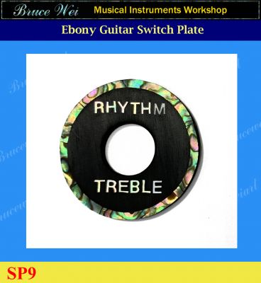 Bruce Wei, Ebony Toggle Switch Plate Abalone & White MOP Inlay (SP9)