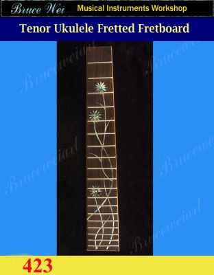 Bruce Wei, Tenor Ukulele Fretted Fretboard w/MOP Art Inlay (423)