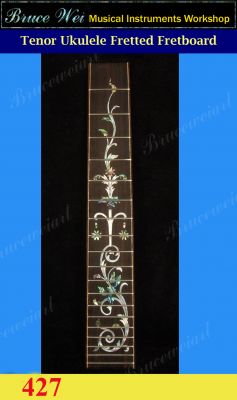 Bruce Wei, Tenor Ukulele Fretted Fretboard w/MOP Art Inlay (427)