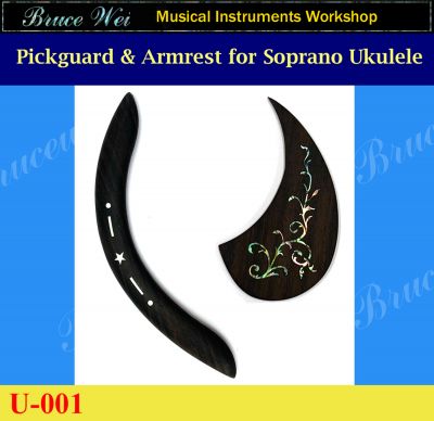 Bruce Wei, Rosewood Pickguard & Armrest For Soprano Ukulele (U-001)