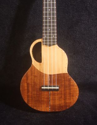 Handmade Pineapple Sopranissimo/ Pocket Ukulele, Solid Spruce, Curly Hawaiian Koa, Acacia, MOP Inlay, Soft-bag, Bruce Wei UKB11-001