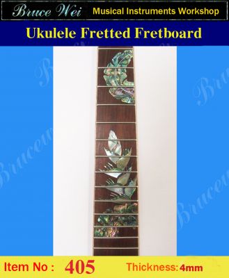 Bruce Wei, Tenor Ukulele Part - Fretted Fretboard w/MOP Art Inlay (405)