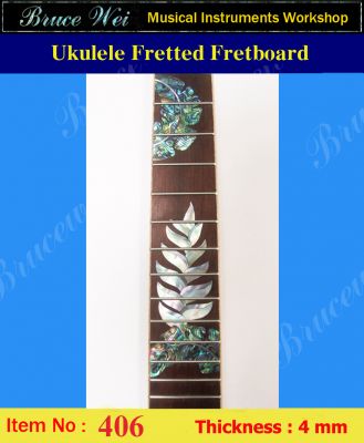 Bruce Wei, Tenor Ukulele Fretted Fretboard w/MOP Art Inlay (406)