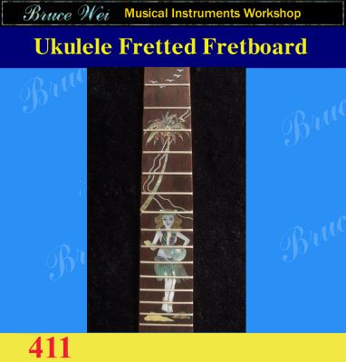 Bruce Wei, Tenor Ukulele Part - Fretted Fretboard w/MOP Art Inlay (411)