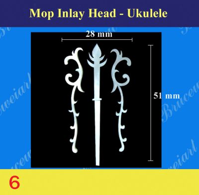 Bruce Wei, Ukulele Inlay Material - DIY White Mop Inlay markers ( 6 )