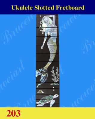 Bruce Wei, Tenor Ukulele Slotted Fretboard Mermaid Inlay (203)