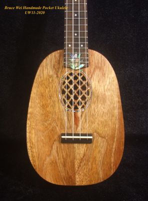 Bruce Wei Handmade Mango Sopranissimo/ Pocket Pineapple Ukulele, Abalone Inlay UW11-2020