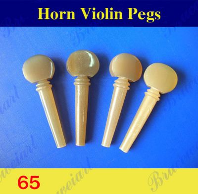 Free Shipping, Violin 4/4 Buffalo Horn Pegs 4pcs, Bruce Wei ( 65 )