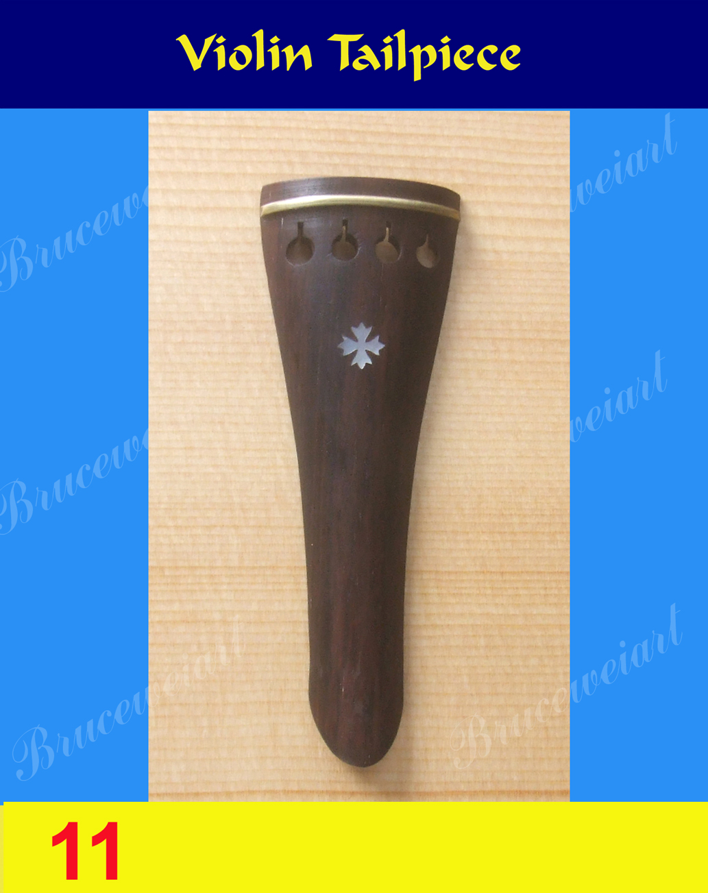 Bruce Wei, Violin Part Rosewood Tailpiece w/ Mop Art Inlay ( 11 )